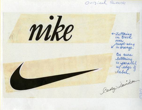 Nike's Original Design for Logos &nbsp; &nbsp; &nbsp; &nbsp; &nbsp; &nbsp; &nbsp; &nbsp; &nbsp; Credit: Nike