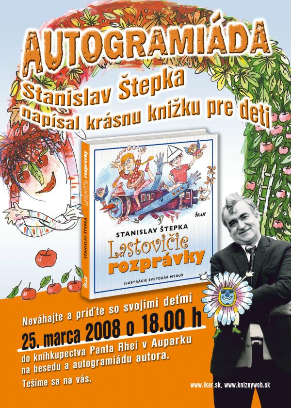 Pozvánka na krst knihy Stanislava Štepku - Lastovičie rozprávky