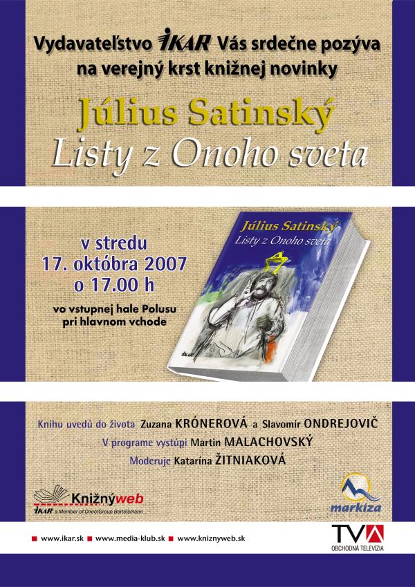 Pozvanie na krst knihy Listy z Onoho sveta